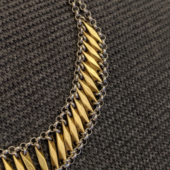 Fossil gold and silver necklace, 20" - Picture 7 of 7